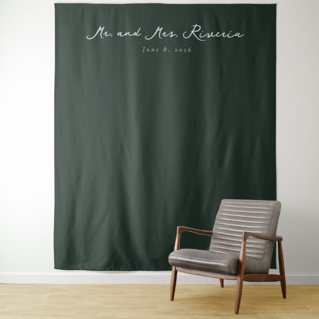Elegant Green Typographic Tapestry (In Situ)