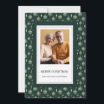 Elegant Green Vintage Ornaments Photo Christmas Holiday Card<br><div class="desc">Elegant green vintage ornaments "Merry Christmas" photo greeting card personalised with your name. Contact me for assistance with your customisations or to request additional matching or coordinating Zazzle products for your holiday season.</div>