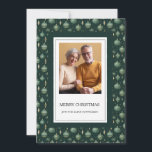 Elegant Green Vintage Ornaments Photo Christmas Holiday Card<br><div class="desc">Elegant green vintage ornaments "Merry Christmas" photo greeting card personalised with your name. Contact me for assistance with your customisations or to request additional matching or coordinating Zazzle products for your holiday season.</div>