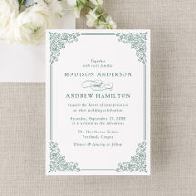 Elegant Green Vintage Ornate Frame Wedding