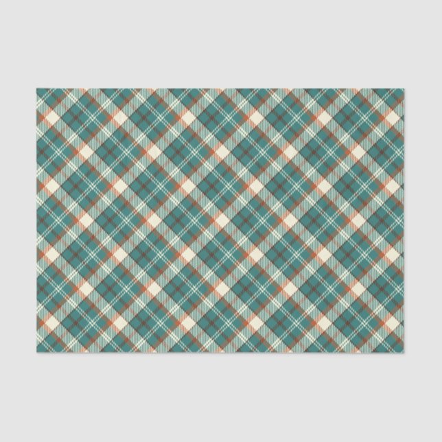 Elegant Green Vintage Plaid Tissue Paper (Front)
