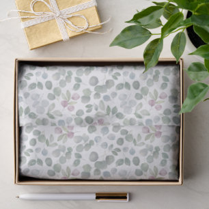 Elegant Green Watercolor Eucalyptus  Tissue Paper