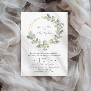 Elegant Green Watercolor Eucalyptus Wedding  Invitation