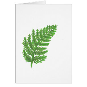 Elegant green watercolor ferns woodland leaves