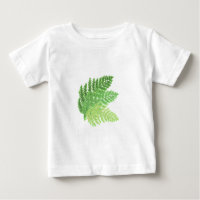 Elegant green watercolor ferns woodland leaves