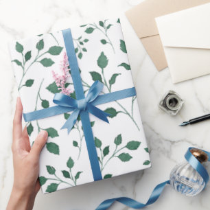 Elegant Green Watercolor Foliage Pattern Wrapping Paper