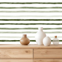 Elegant Green Watercolor Line Christmas Pattern