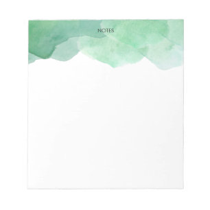 Elegant Green Watercolor Splash Personalised Notepad
