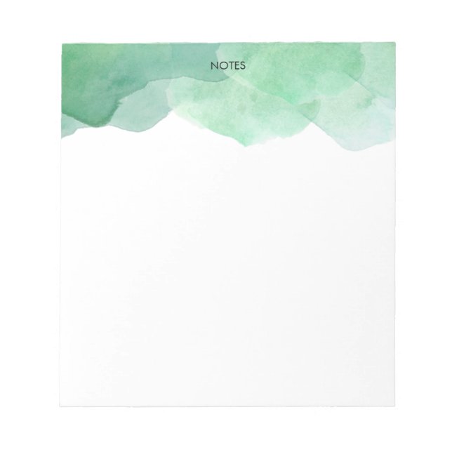 Elegant Green Watercolor Splash Personalised  Notepad (Front)