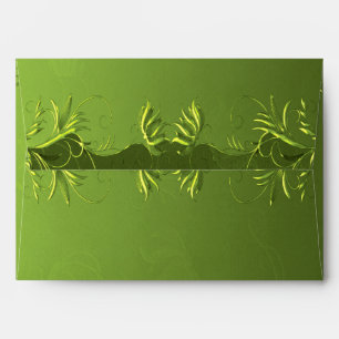 Elegant Green Wedding Envelope