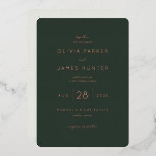 Elegant Green Wedding Invitation