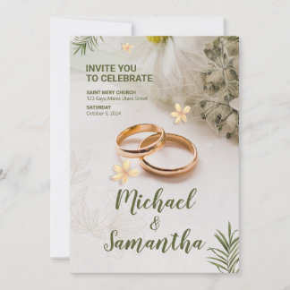 elegant Green wedding Invitation