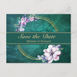 Elegant Green Wedding Postcard