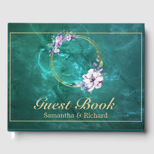 Elegant Green Wedding Poster Guest Book