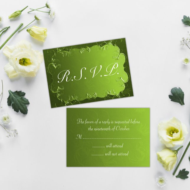 Elegant Green Wedding RSVP (Creator Uploaded)