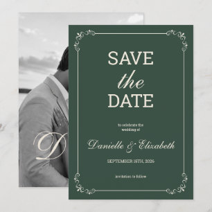 Elegant Green Wedding Save the Date