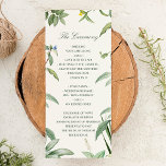 Elegant Green & White Botanical Leaves Wedding Programme<br><div class="desc">Create your own custom Elegant Green & White Botanical Leaves Wedding Programs using these templates by Cali Graphics. This green and white garden wedding design features a frame of watercolor botanical leaves and elegant typography. On the reverse there is a subtle William Morris pattern in two beautiful shades of green....</div>