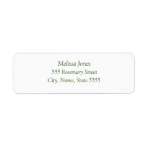 Elegant Green White minimalist return address Lab