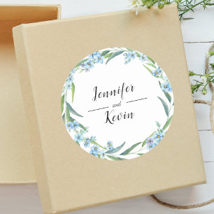 Elegant Greenary Rustic Wildflower Wedding Classic Round Sticker