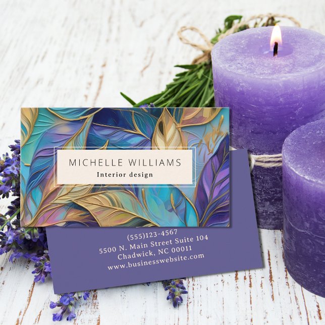 Elegant Greenery Abstract Leaf Business Card (Creator Uploaded)