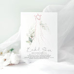 Elegant Greenery and Wedding Dress Bridal Shower I Invitation<br><div class="desc">Romantic greenery and rose gold wedding gown bridal shower invitations</div>