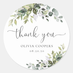 Elegant Greenery Baby Shower Sticker