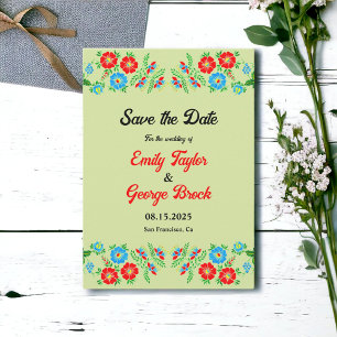 Elegant Greenery Blue Red Roses Floral Wedding Save The Date