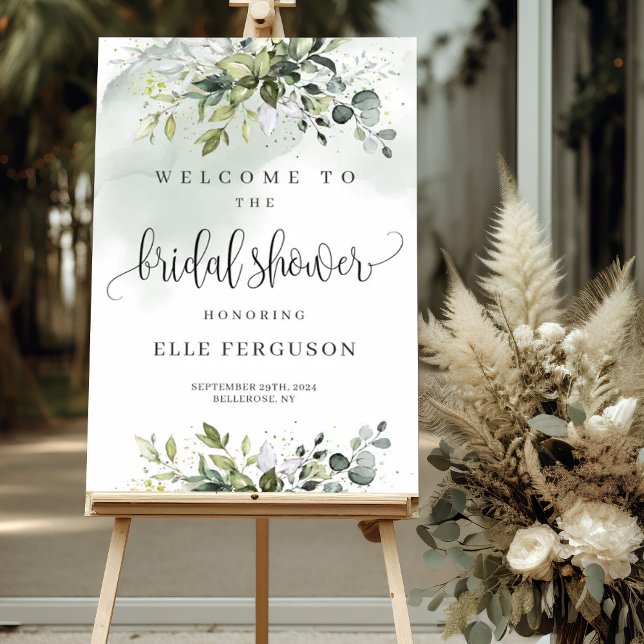 Elegant greenery boho bridal shower welcome sign (Elegant greenery boho bridal shower welcome sign)