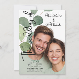 Elegant Greenery Border Wedding Invitation