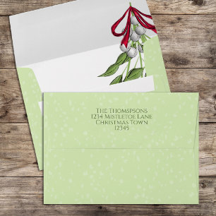 Elegant Greenery Botanical Custom Christmas 5x7 Envelope