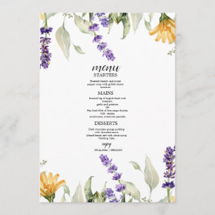Elegant Greenery Botanical Flat Menu