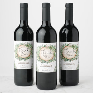 Elegant Greenery Botanical Garden Wedding Bridal G Wine Label