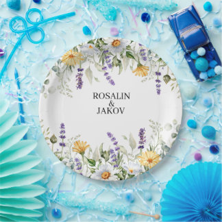Elegant Greenery Botanical Paper Plate