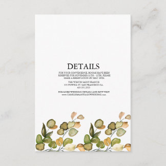 Elegant Greenery Botanical Wedding Enclosure Card