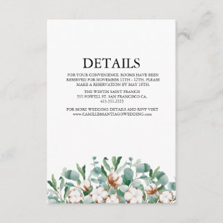 Elegant Greenery Botanical Wedding Enclosure Card
