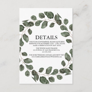 Elegant Greenery Botanical Wedding Enclosure Card