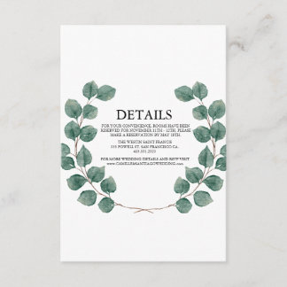 Elegant Greenery Botanical Wedding Enclosure Card