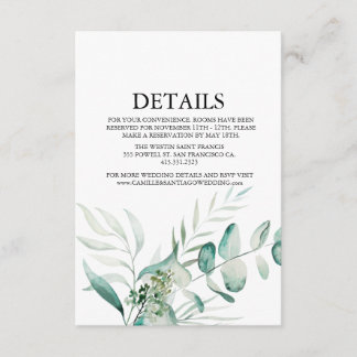 Elegant Greenery Botanical Wedding Enclosure Card