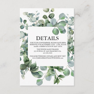 Elegant Greenery Botanical Wedding Enclosure Card