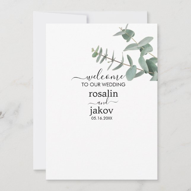 Elegant Greenery Botanical wedding Invitation (Front)