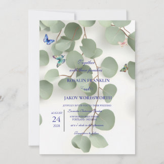 Elegant Greenery Botanical wedding Invitation card