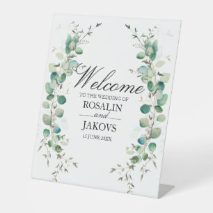 Elegant Greenery Botanical Wedding Sign