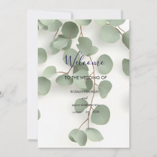 Elegant Greenery Botanical wedding Welcome Sign Holiday Card