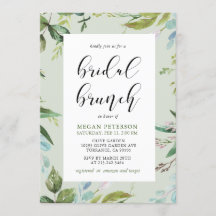 Elegant Greenery Bridal Brunch Invitation