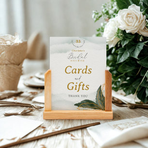 Elegant Greenery Bridal Shower Cards & Gifts Sign