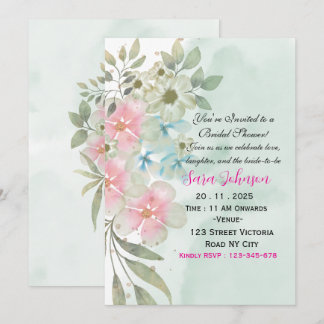 Elegant Greenery Bridal Shower Invitation