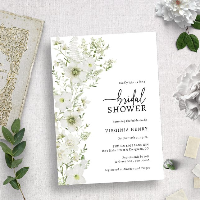 Elegant Greenery Bridal Shower Invitation (Creator Uploaded)