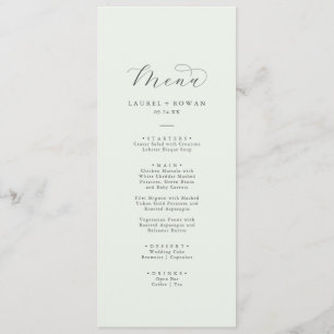 Elegant Greenery Coordinate Wedding Menu