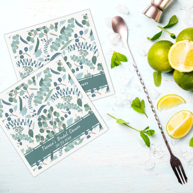 Elegant Greenery Custom Bridal Shower  Napkin (Creator Uploaded)