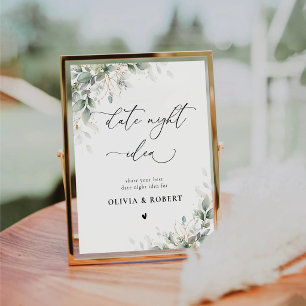 Elegant Greenery Date Night Idea Sign